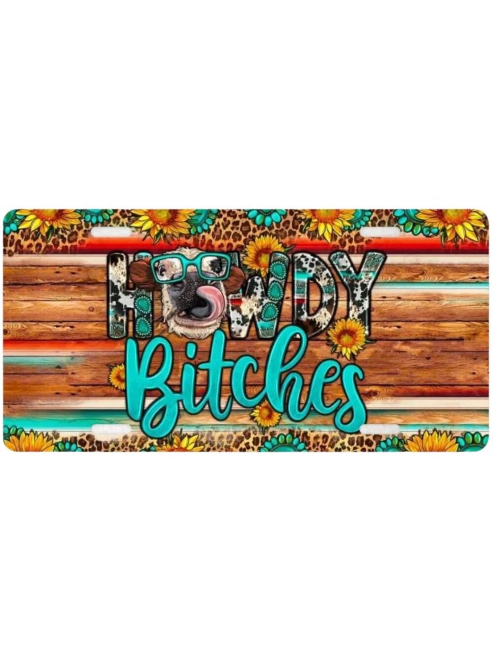 Howdy Sunflower Custom Car Tag Handmade Vehicle License Plate